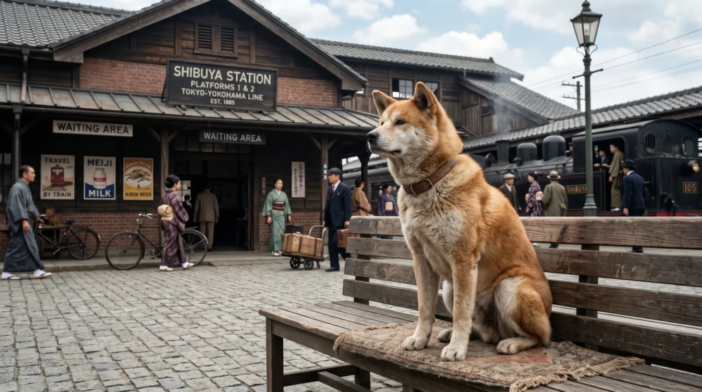 Hachiko väntar på husse